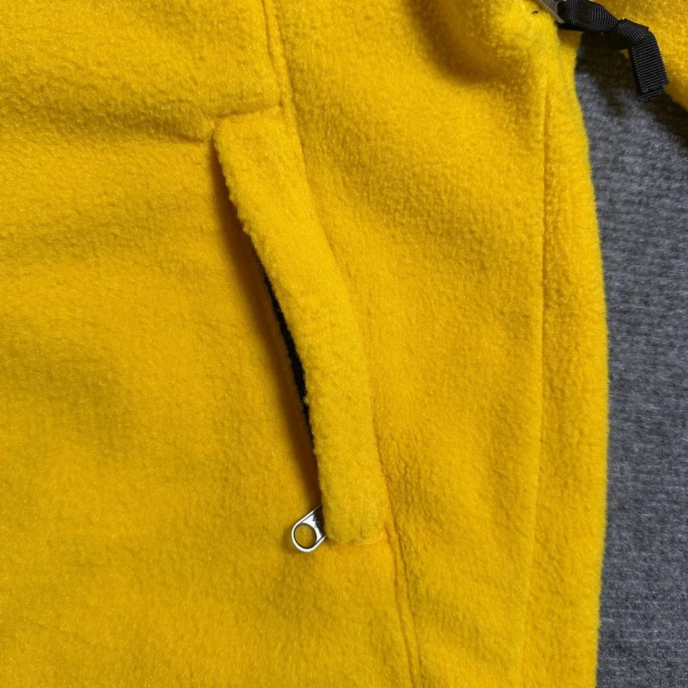 The North Face Denali Fleece Jacket Mens Small Yellow Black Full Zip Pit Zips